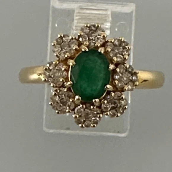 EFFY 14k Diamonds real emerald real solid Gold and Green Gemstone Ring - Picture 9 of 9